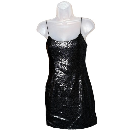 PrettyLittleThing Dresses & Skirts - PrettyLittleThing Dress Women 0 Black Sequin Y2K Party‎ Club Glam Baddie Mini